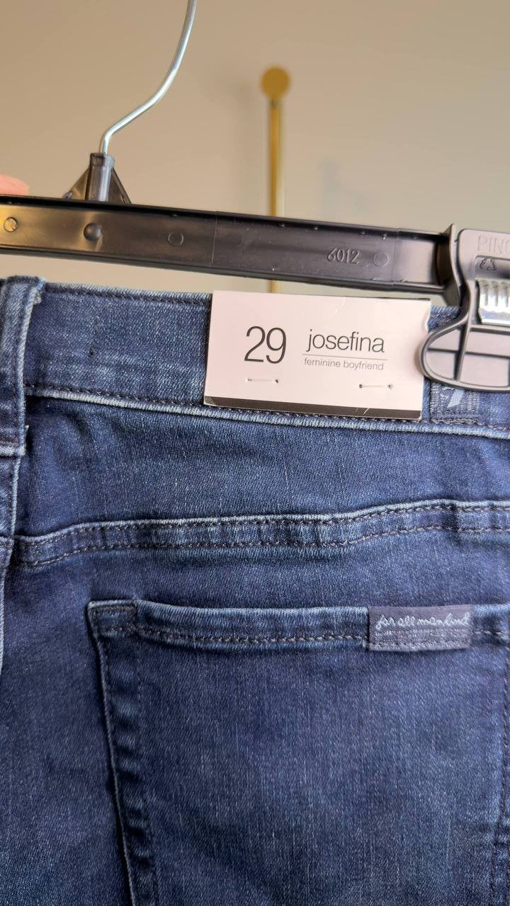 7 For All Mankind Josefina High Rise Cropped Boyfriend Jeans Vanity 29 NWT