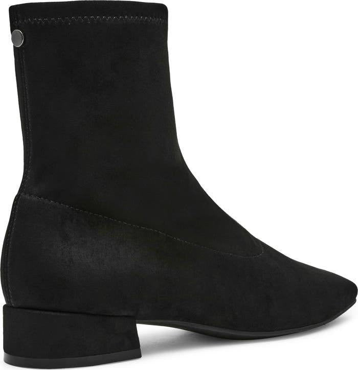Anne Klein Russ Bootie Black Suede Women’s 7.5M NWB Low Heel Zip $129