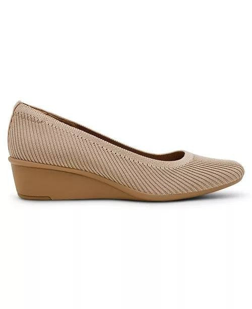 Anne  Klein  Wedge  Pumps  Tan  Knit  10M  New  $75