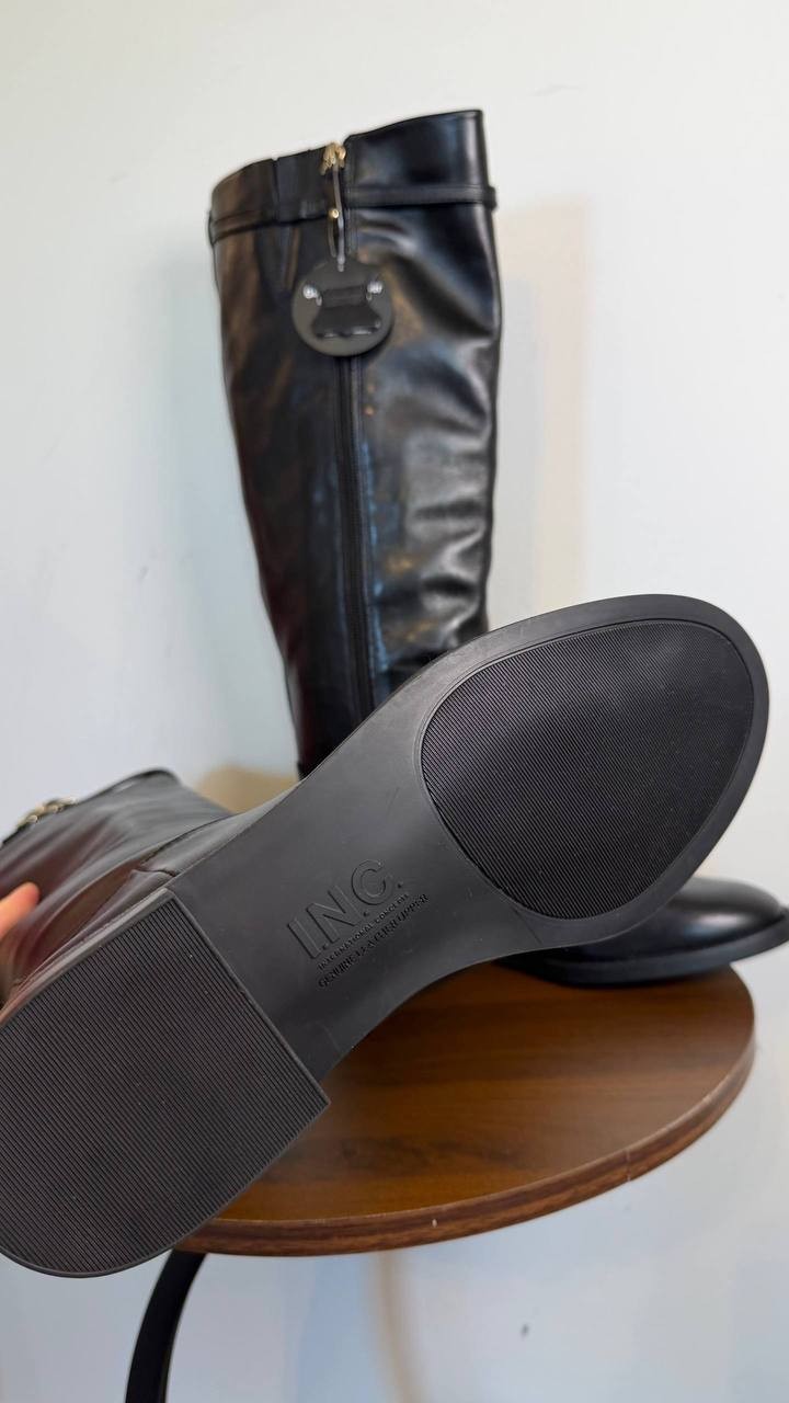 INC Britta Women’s Riding Boots Black 8.5M Leather $189.90 NWB