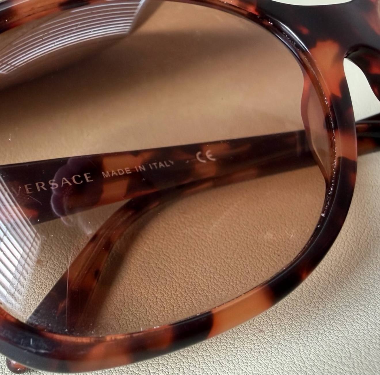 Versace 59 998/13 Tortoise Brown Sunglasses 57mm Italy w/ Case