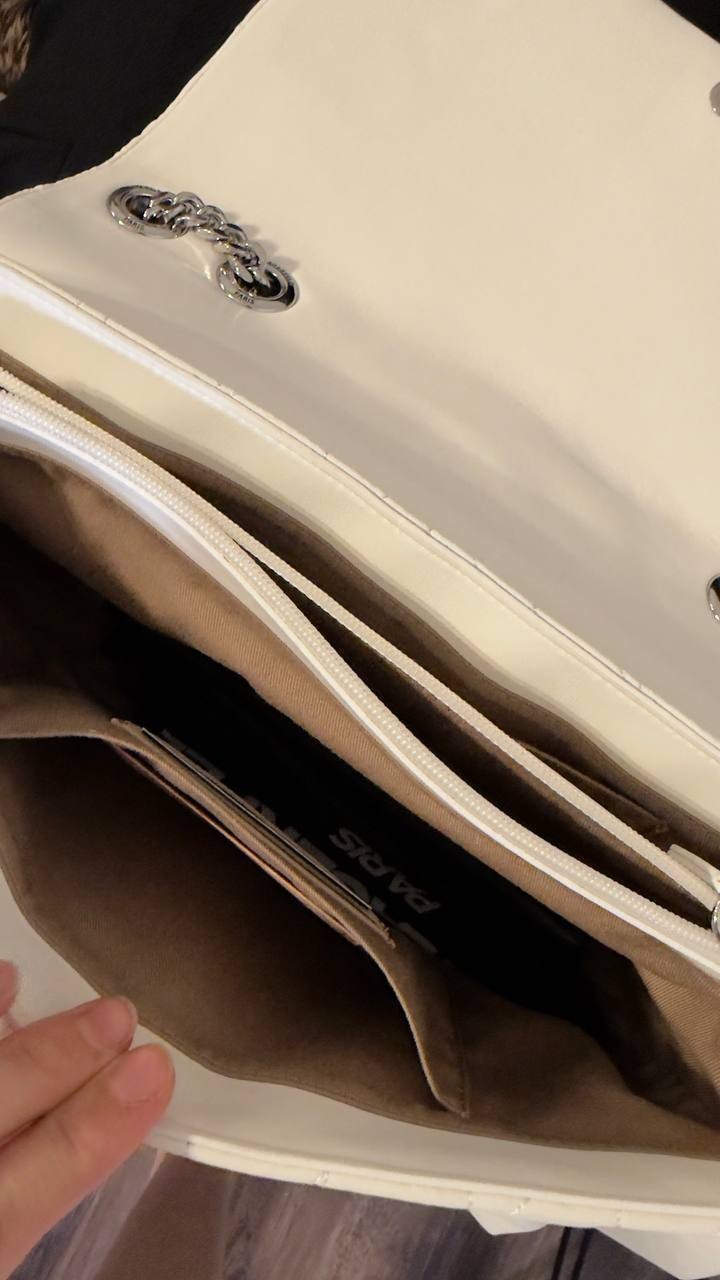 Karl Lagerfeld Paris Lafayette Lamb Leather Shoulder Bag White NWT