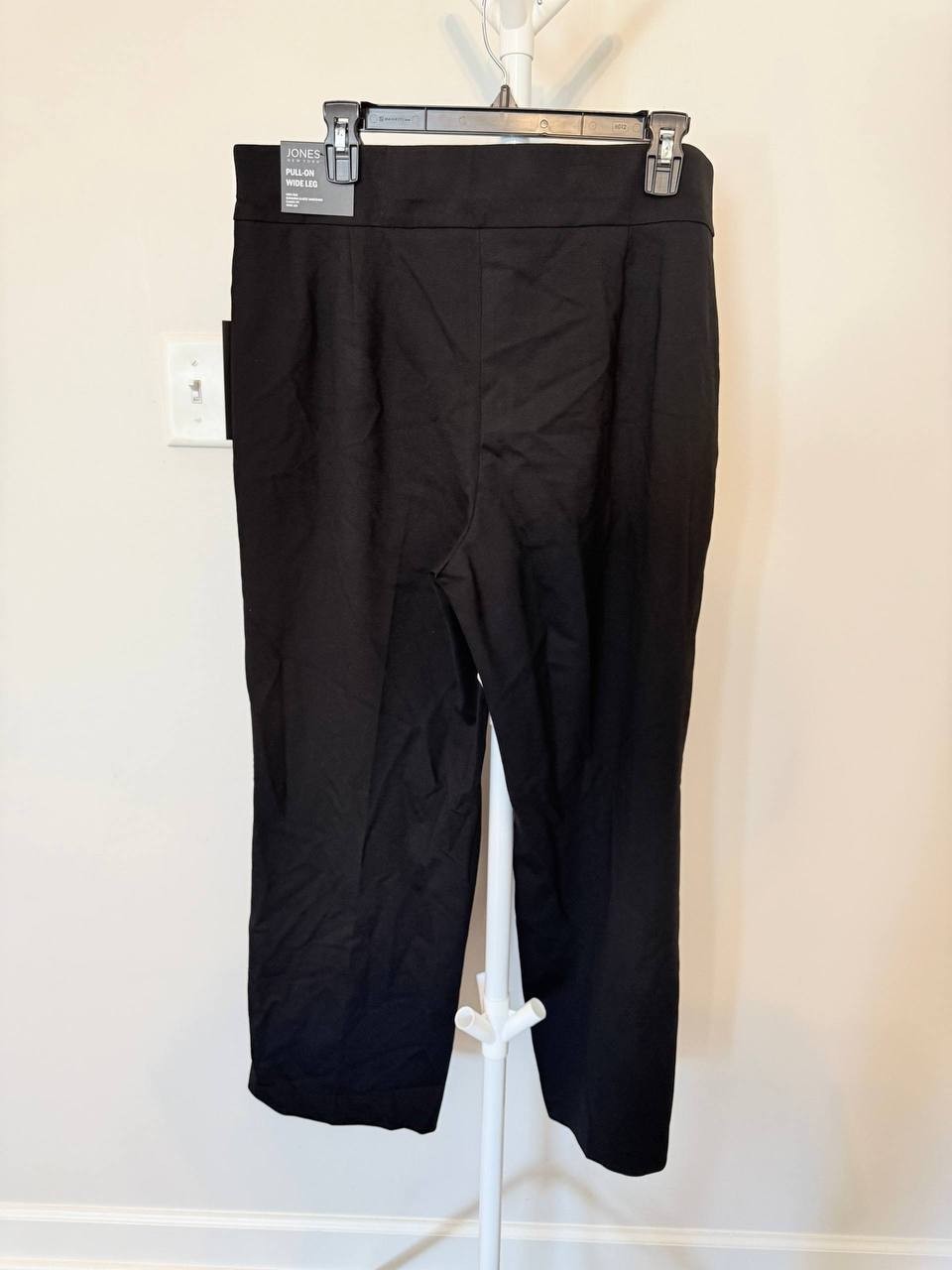 Jones New York Serenity Knit Pintucked Pull‑On Pants – Black – Size XL –NWT–$79