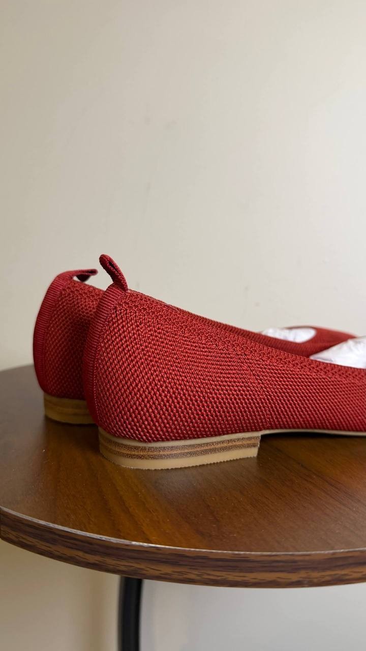 MIA Rasia Ballet Knit Round Toe Flats Red Women’s 8.5M NWB $70