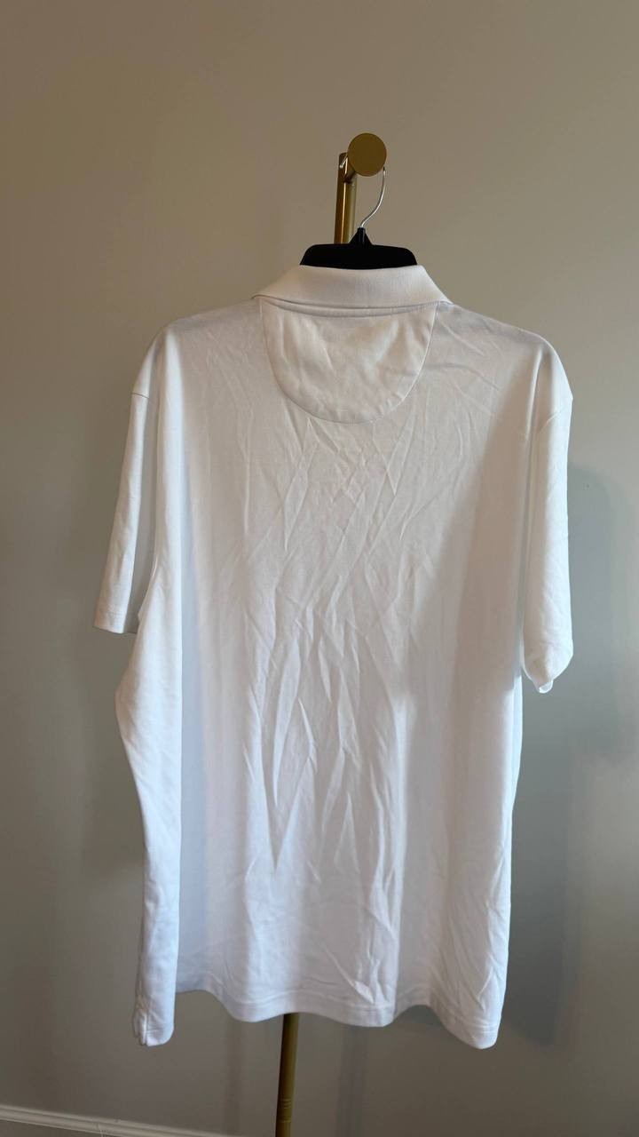 Alfani Men’s Regular‑Fit Mercerized Polo Shirt White XXL Cotton $60 NWT