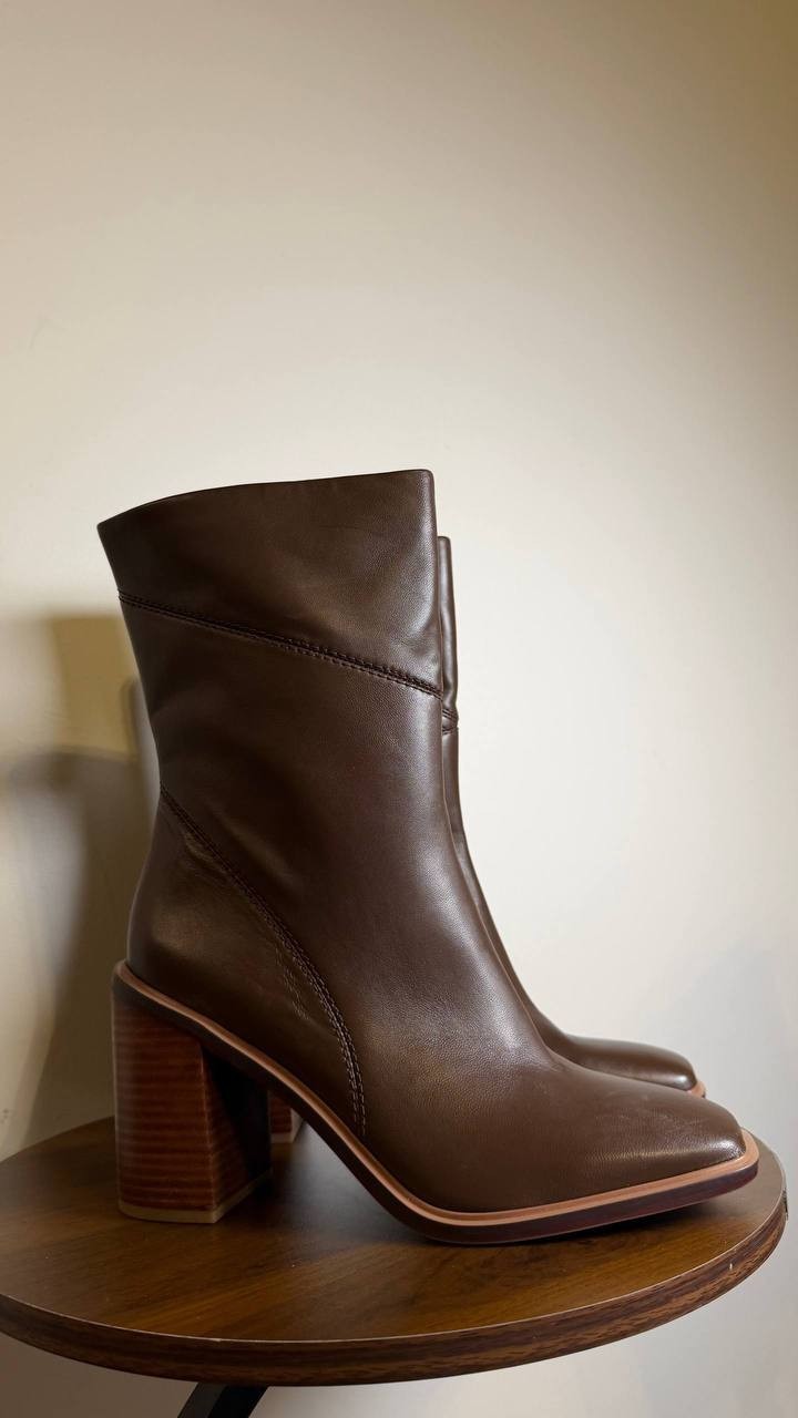 Franco Sarto Brown Leather Mid Shaft Boots 8.5M NIB MSRP $180