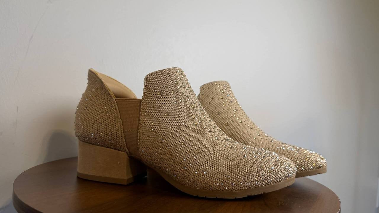 Kenneth Cole Reaction Side EZ Booties 5.5M Warm Taupe Knit Slip‑On NIB msrp$99