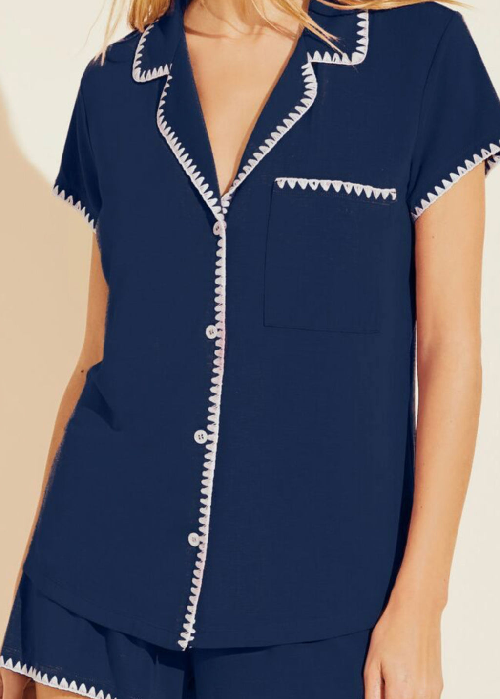 Eberjey Frida Sleep Shirt L – Embroidered Trim – NWT(Only Shirt)