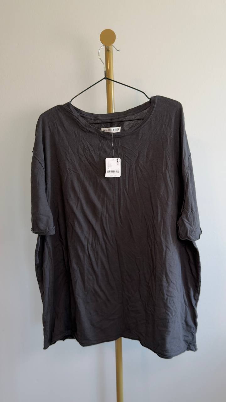 We The Free Perfect Oversize Cotton T‑Shirt Black M NWT $38