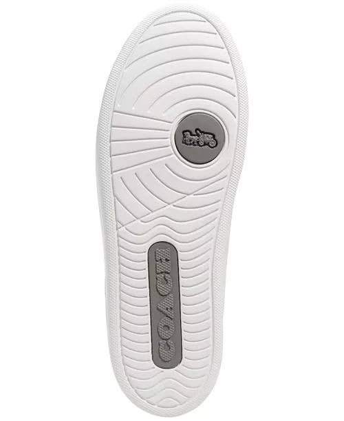 COACH Lowline Sneakers 9.5B White Leather Lace‑Up Round Toe Casual NIB msrp$176