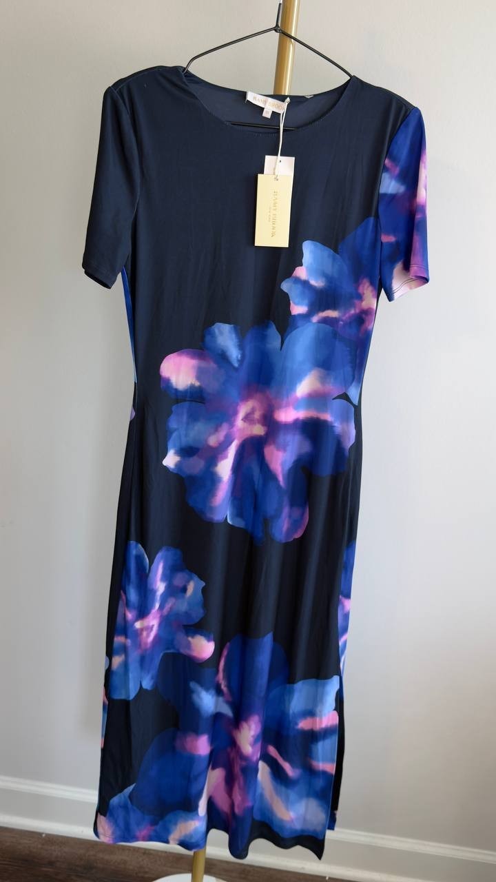 Ramy Brook Kamila Dress Navy Floral Jersey XS NWT $465