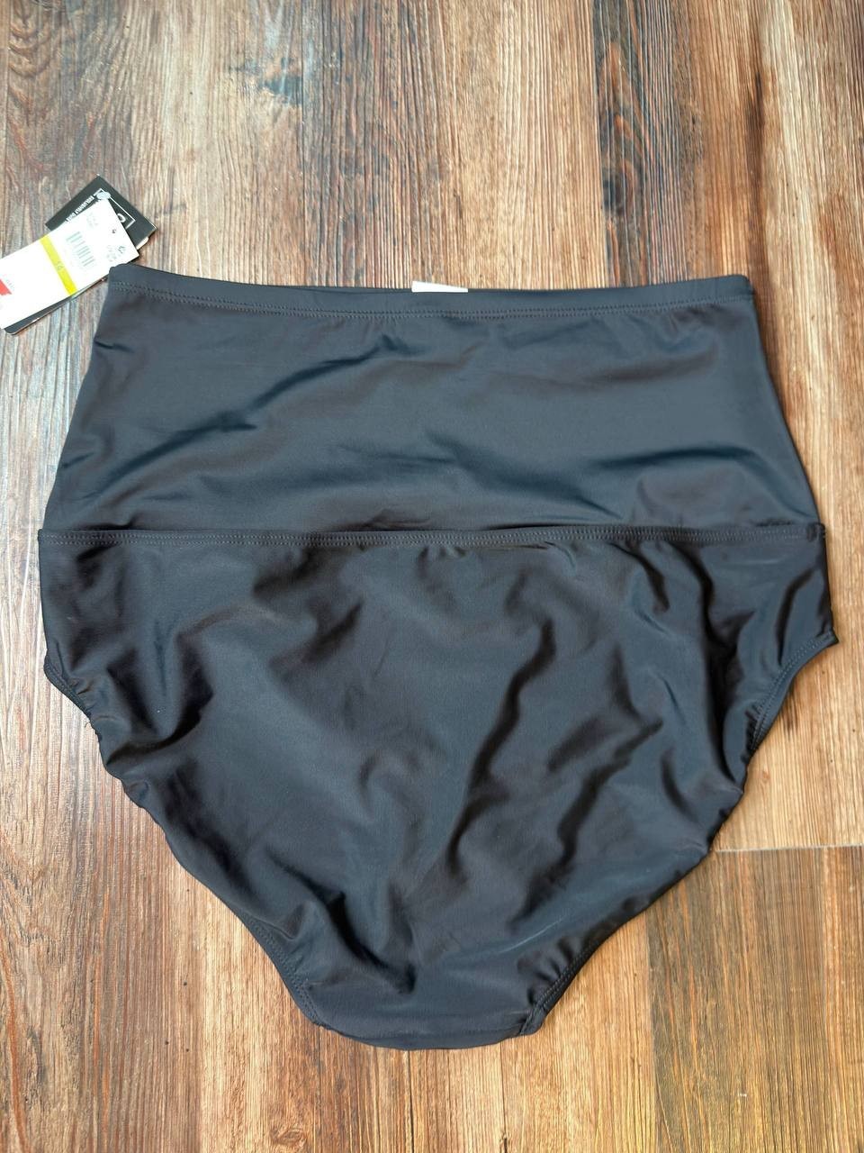 Island Escape High-Waist Tummy Control Bikini Bottoms Black 14 NWT $34.99
