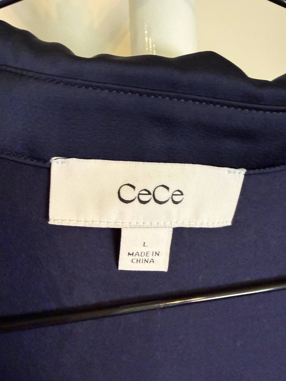 CeCe Short Sleeve Polo Sweater – Navy – Size L – NWT – $45