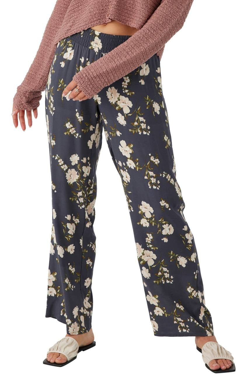 O’Neill Jonie Kendra Floral Wide Leg Pants Black Floral XXL NWT $49.50