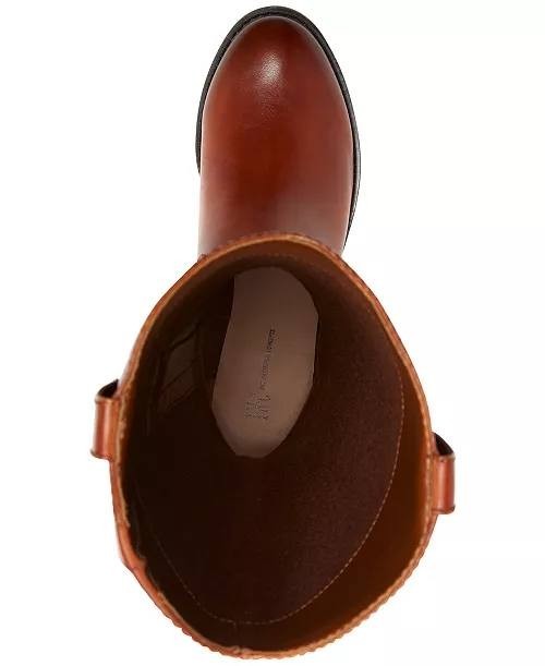 I.N.C.  Riding  Boots  Cognac  Leather  9M  WC  New  $189.90