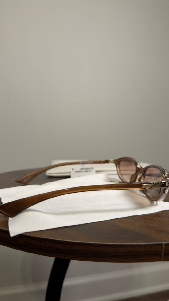 Le  Specs  Duskfall  Pearl  Chocolate  Oval  Sunglasses  NWT  $85