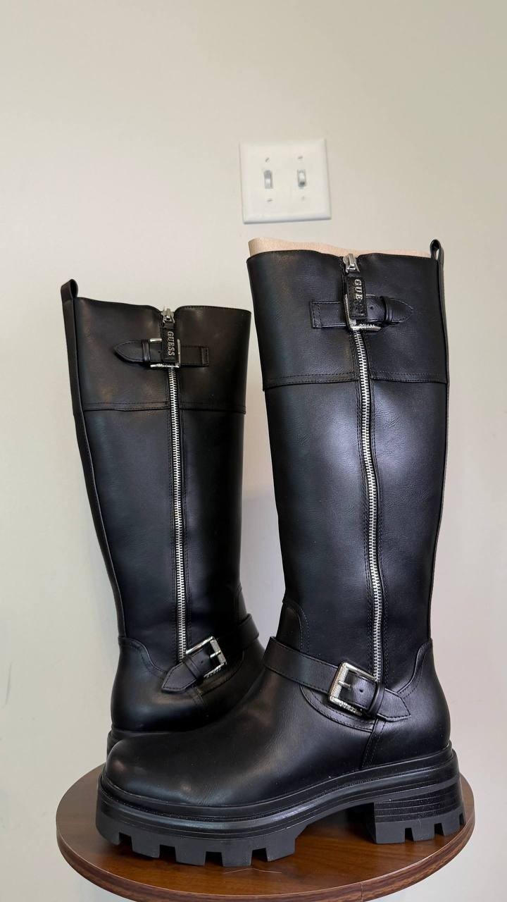 Guess Tall Boots 8.5M Black Man‑Made New in Box MSRP $169