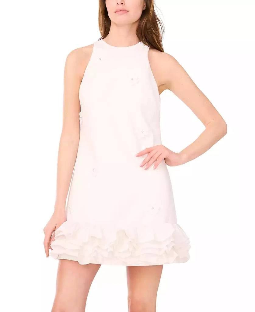 CeCe Sleeveless Ruffled‑Hem Sheath Dress – Size M – NWT – White – $119
