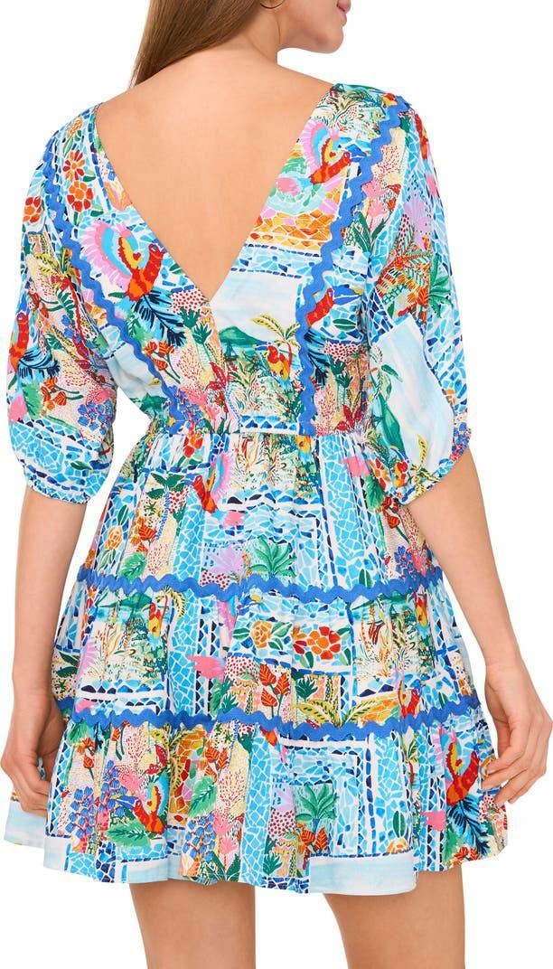 Vince Camuto Balloon‑Sleeve Tiered Fit‑and‑Flare Dress – Size L – NWT – $89