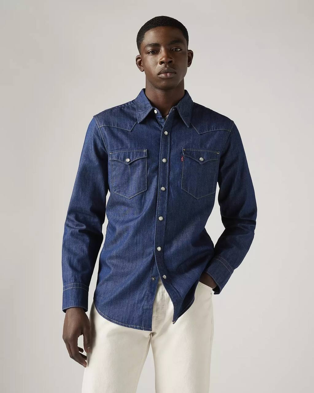 Levi’s Classic Western Standard Fit Shirt Dark Wash 1X NWT $69.50