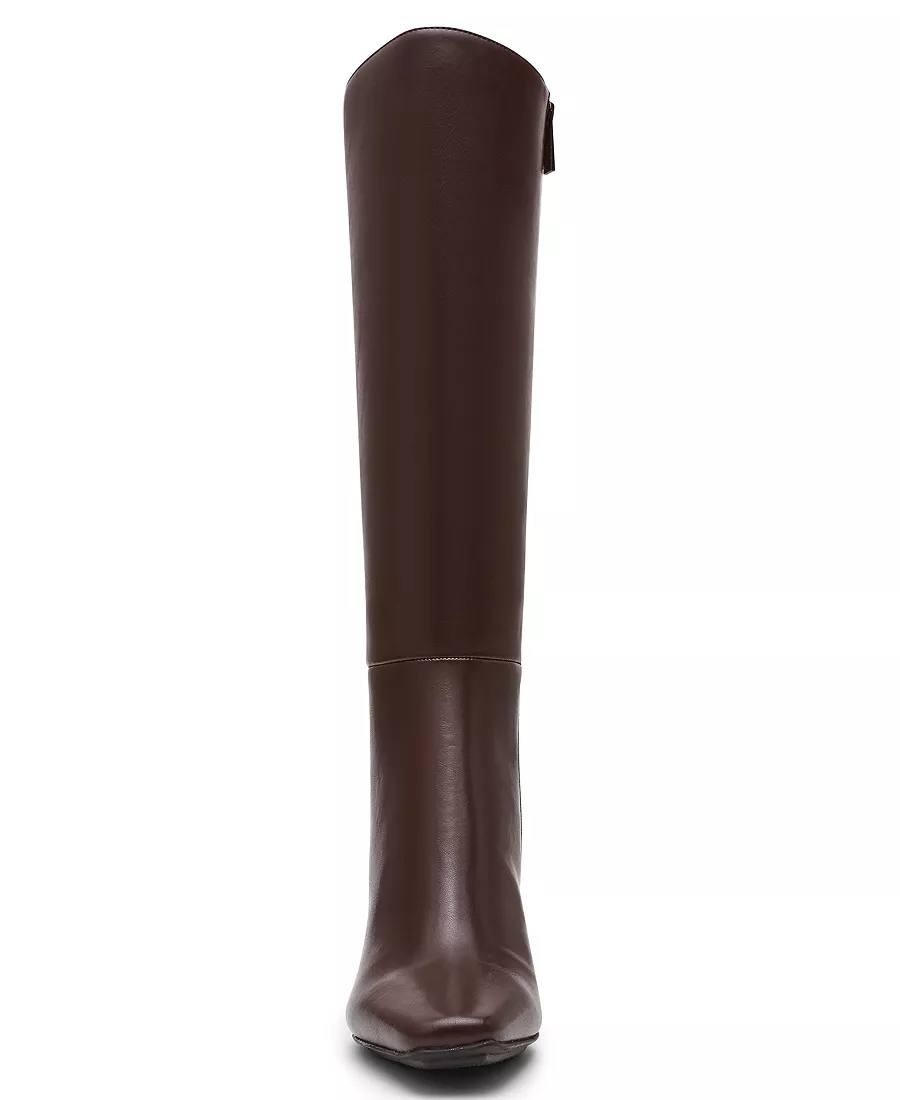 Anne Klein Perfektion Boots 6 Black Man‑Made Knee‑High Snip Toe NIB msrp$159