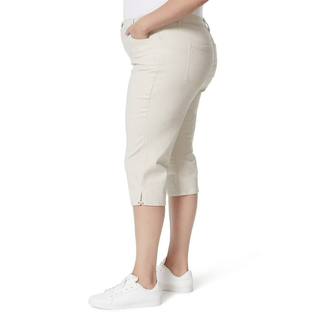 Gloria Vanderbilt Plus Size Amanda Capri Pants Stonewood 18W NWT $50