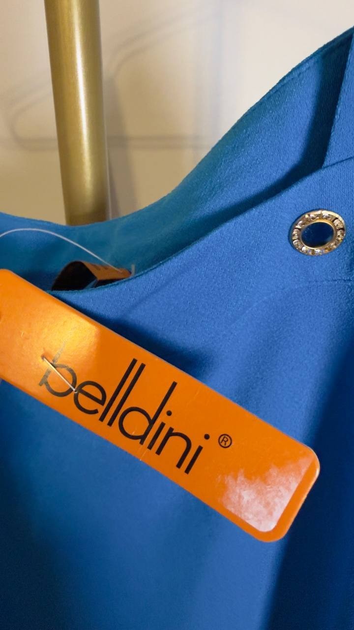 Belldini Grommet-Trim Cold Shoulder Top Mediterranean Gold L NWT $49