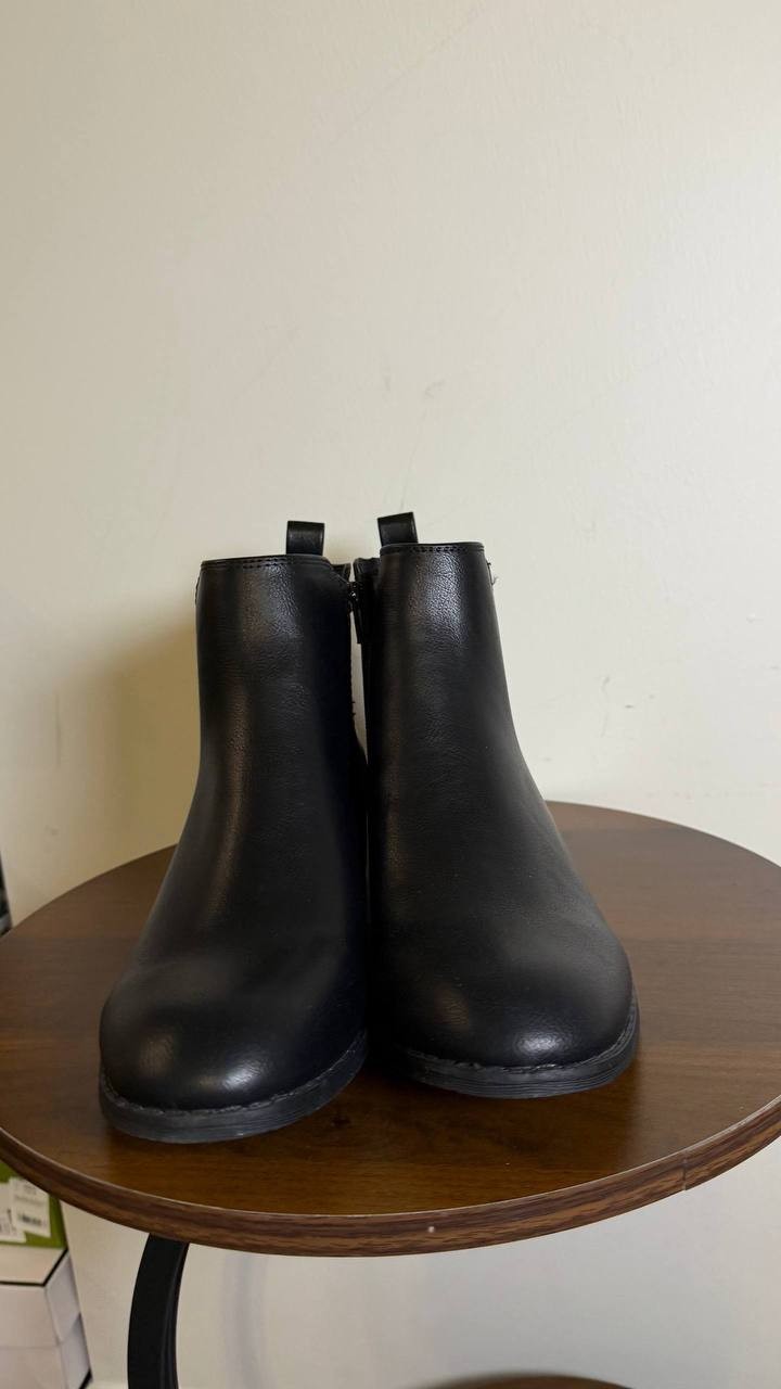 Style&Co Black Man‑Made Block Heel Booties 9M New in Box MSRP $69.90