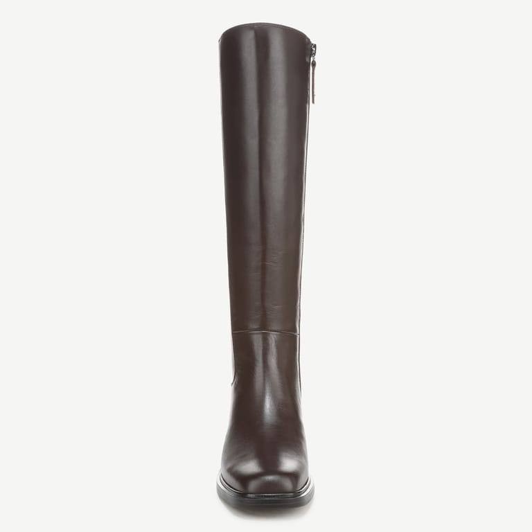Franco Sarto Gisella Wide Calf Knee High Boots Brown 9M Leather $225 NWB