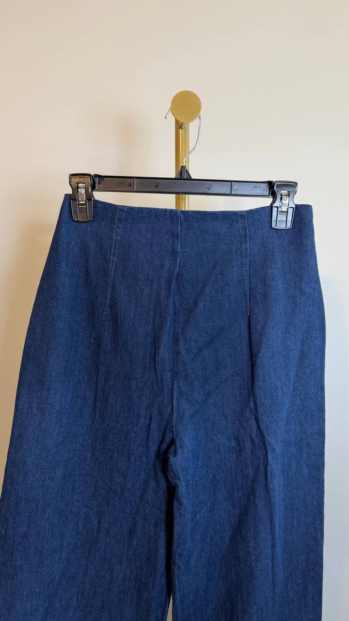 DKNY Jeans Wide Leg Denim Trousers Carmine Classic Fit Size25 NWT damage zip $99