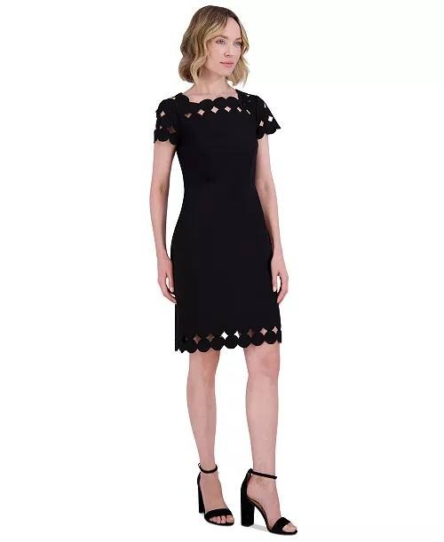 Vince Camuto Square‑Neck Cutout Shift Dress Black 10 NWT $168