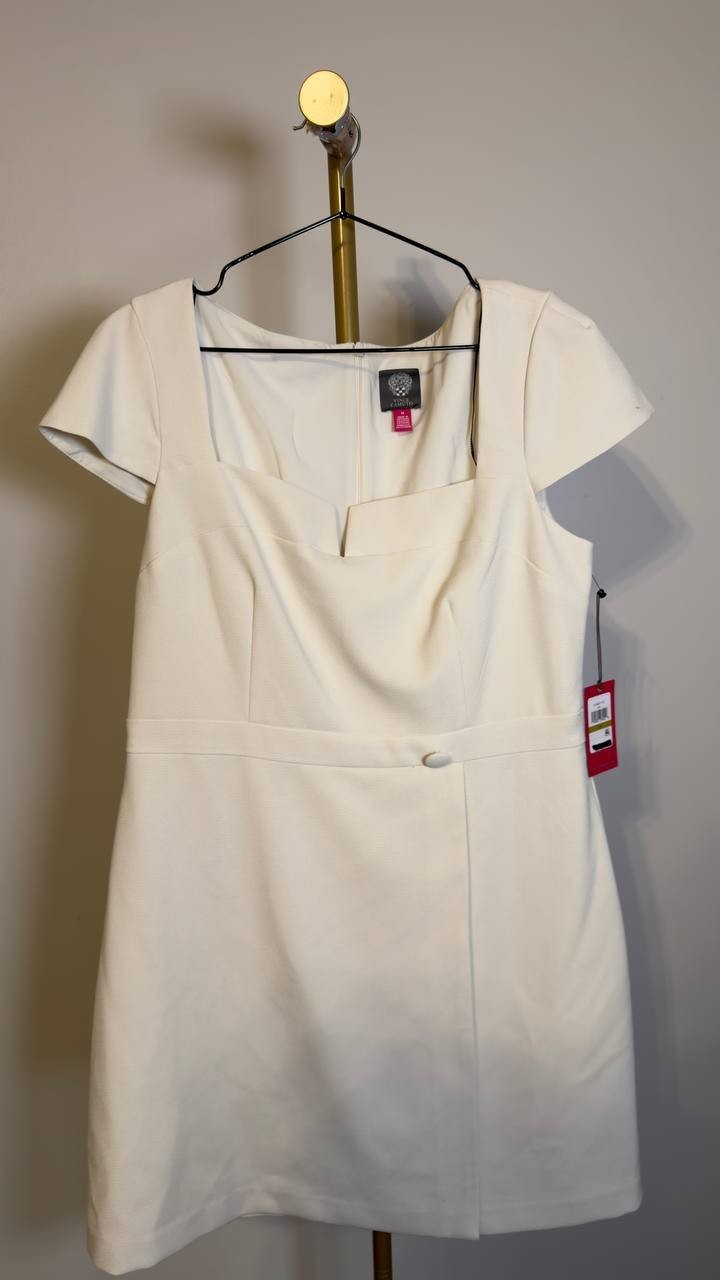 Vince Camuto Women’s Notch Neck Crepe Dress Stone 14 NWT $168