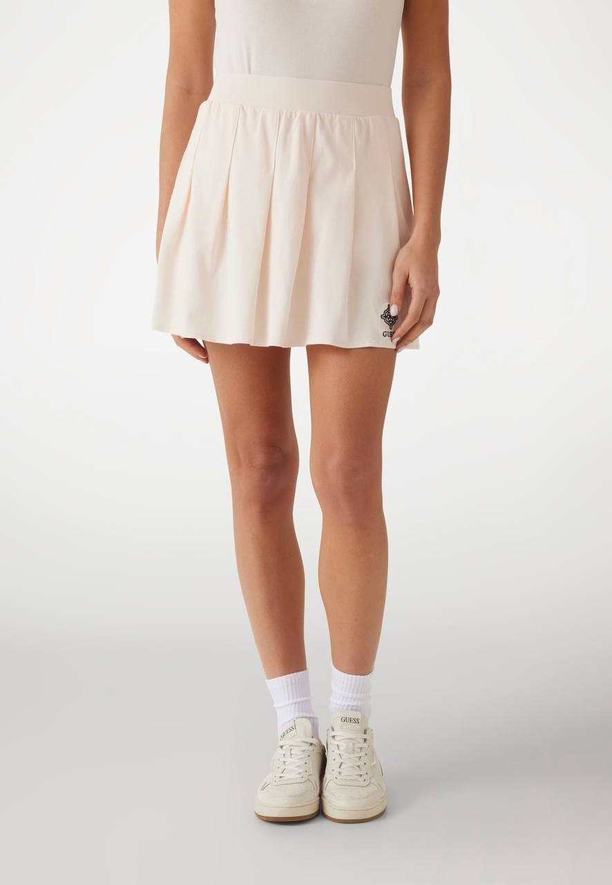 Guess Eco Suzanne Tennis Skirt – Knit Pique – High Rise – Pleated – Built‑In Sho