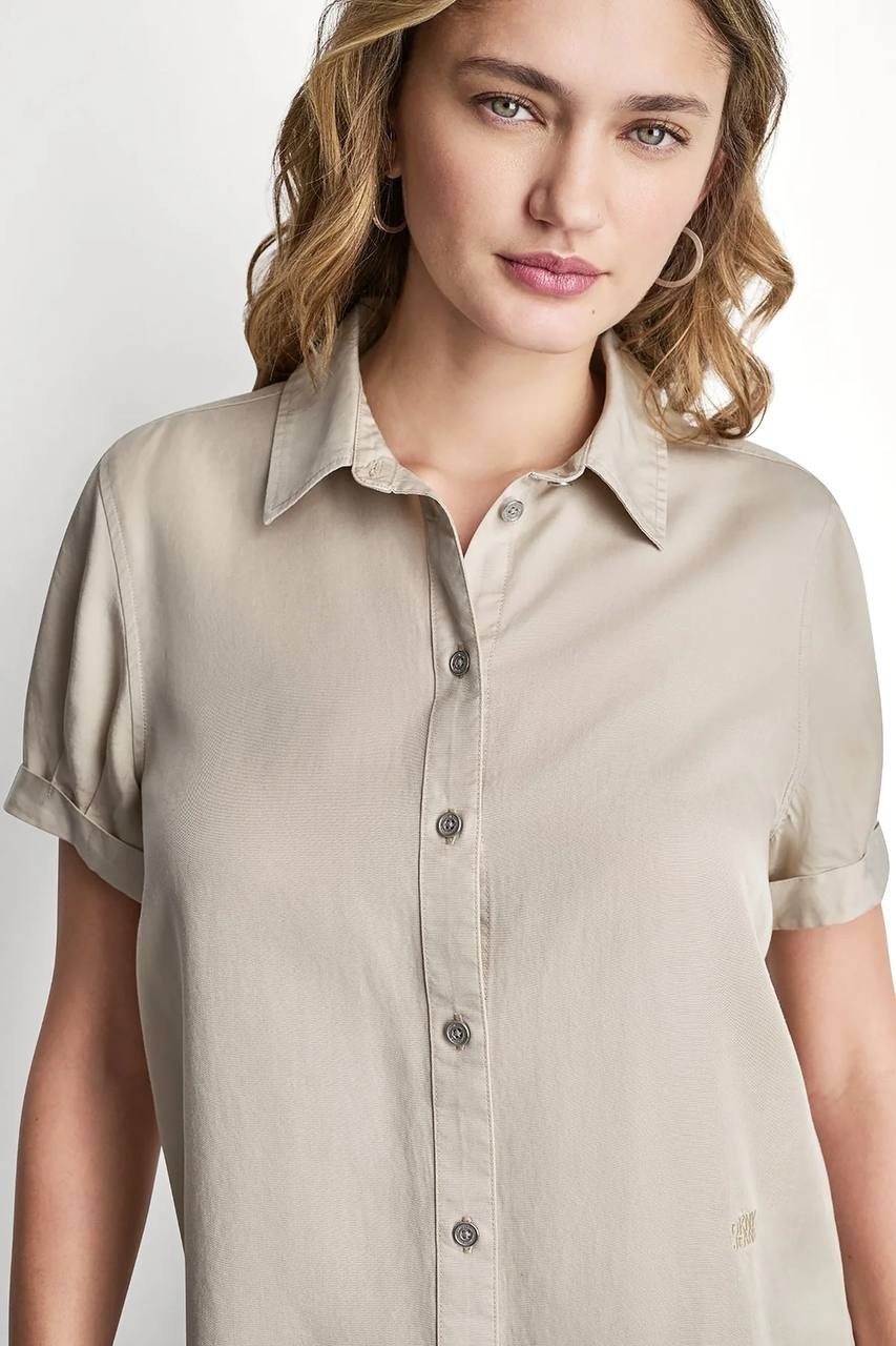 DKNY  Jeans  Women’s  Garment  Dye  Button‑Front  Shirt  Pebble  PM  NWOT  $69