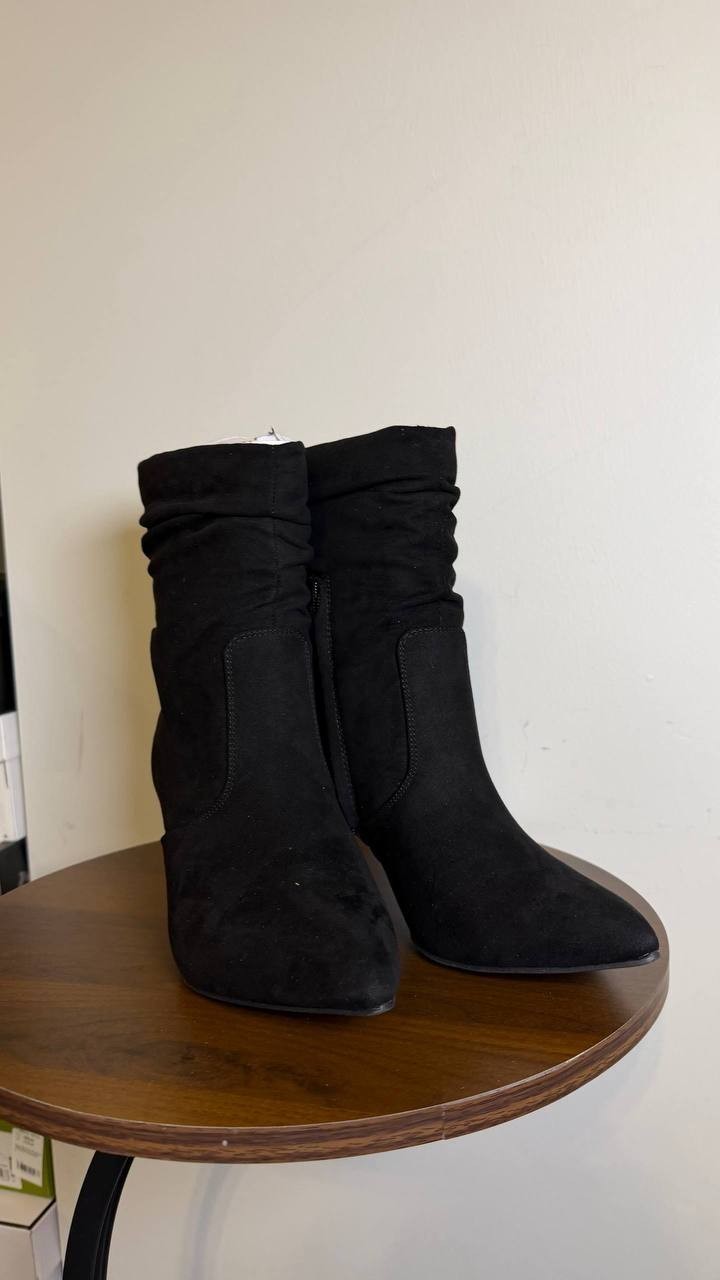 Jones New York Black Microsuede Dress Booties 7.5M New in Box MSRP $89.50