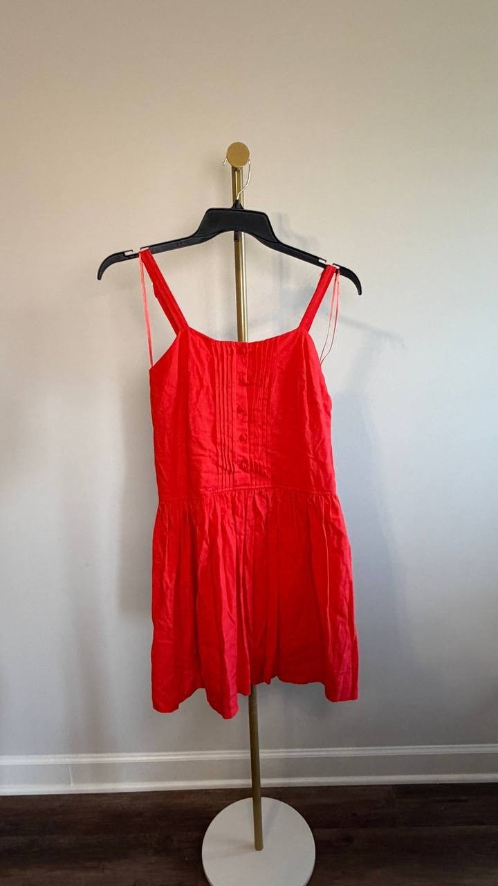 Taylor Drop‑Waist Sleeveless Mini Shift Dress Tomato 4 NWT $129