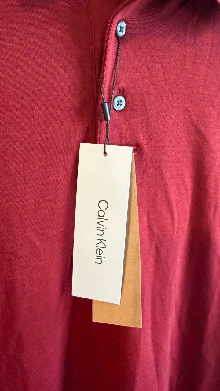 Calvin Klein Men’s Supima Cotton Classic Polo Shirt Renaissance Red L $89 NWT