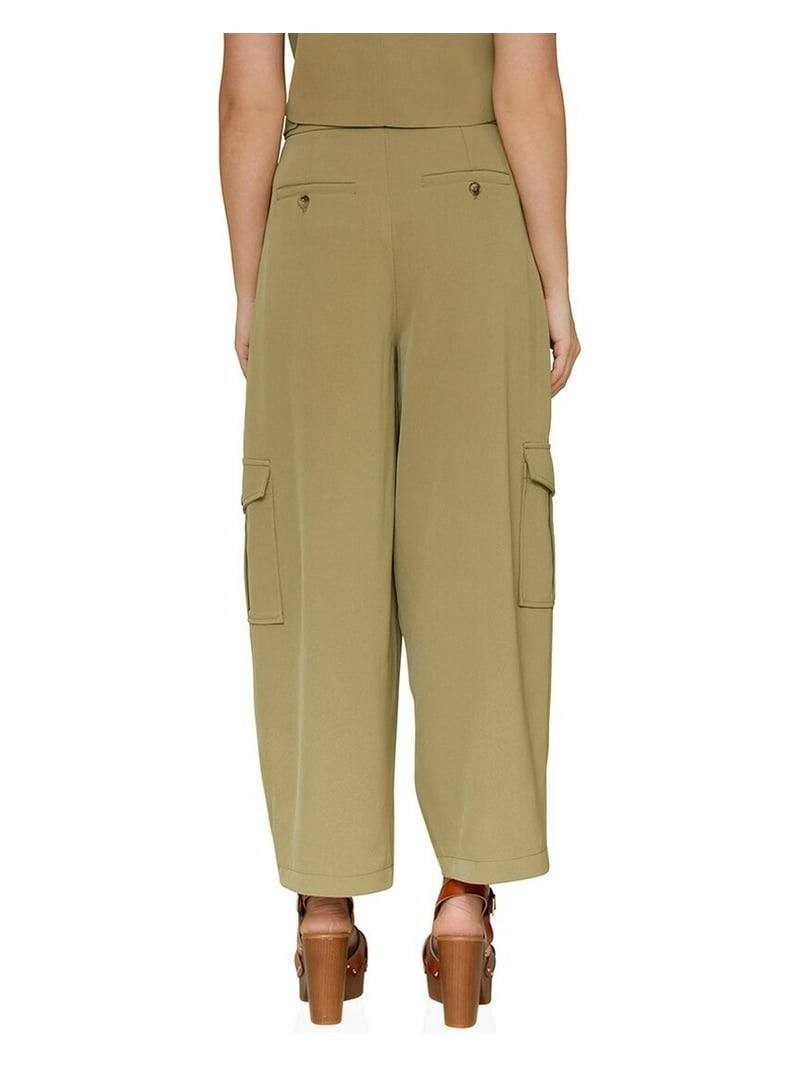 Avec Les Filles Barre Trouser Size 8 Khaki Cargo Wide-Leg Pants NWT