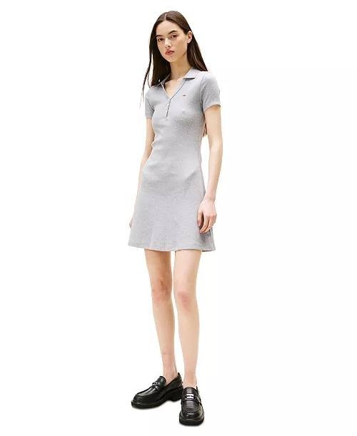 Tommy Hilfiger (Tommy Jeans) Fit & Flare Ribbed Polo Dress – Size L/G – NWT –$69