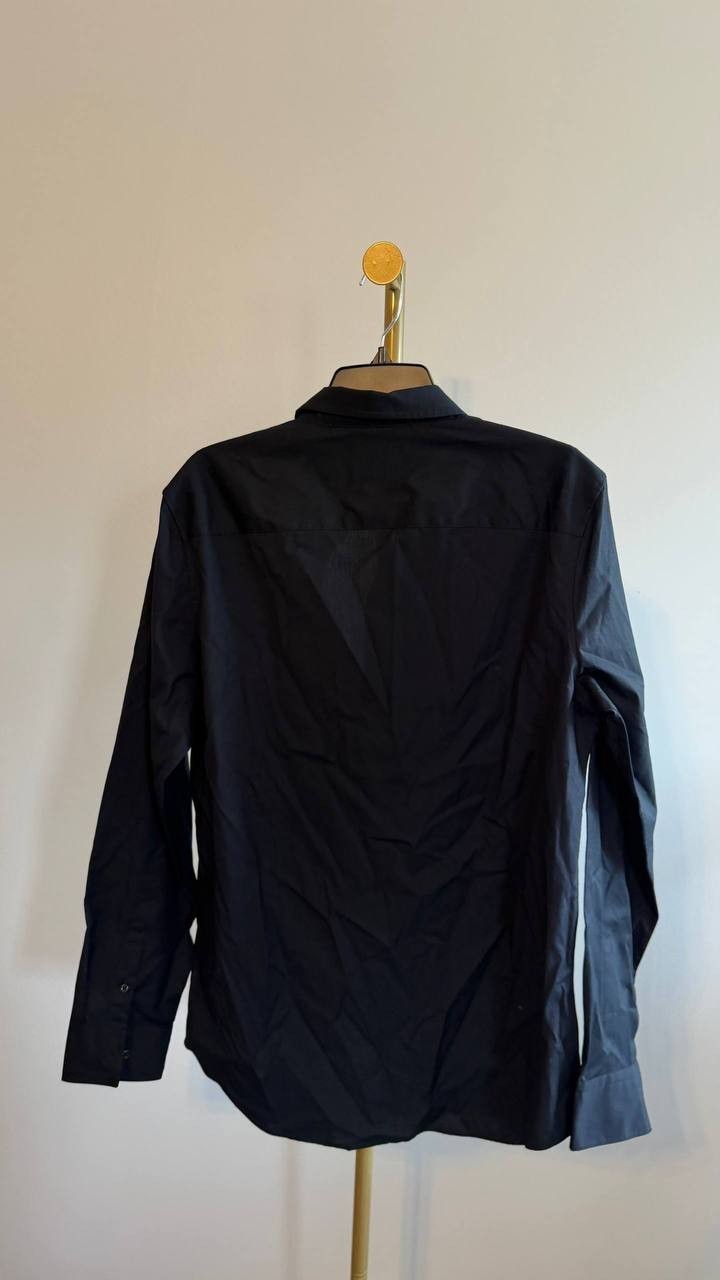 Calvin Klein Men’s Slim‑Fit Long‑Sleeve Button‑Front Shirt Black M $99 NWT