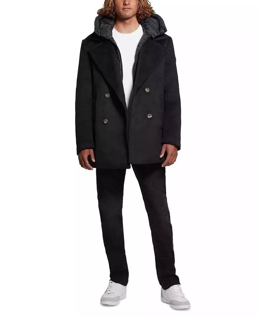 GUESS Men’s Peacoat Removable Nylon Hood Jet Black M NWT $350