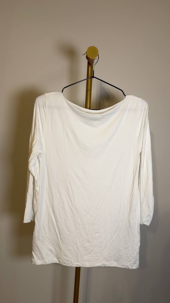 Majestic Filatures Women’s Soft Touch Boatneck T‑Shirt Blanc 4 NWT $135