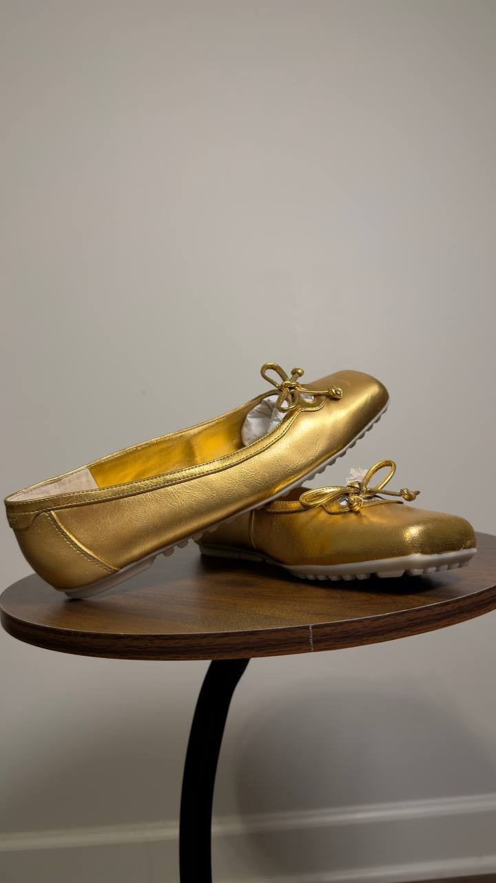 Franco  Sarto  Ballet  Flats  Gold  Metallic  7.5  New  $120