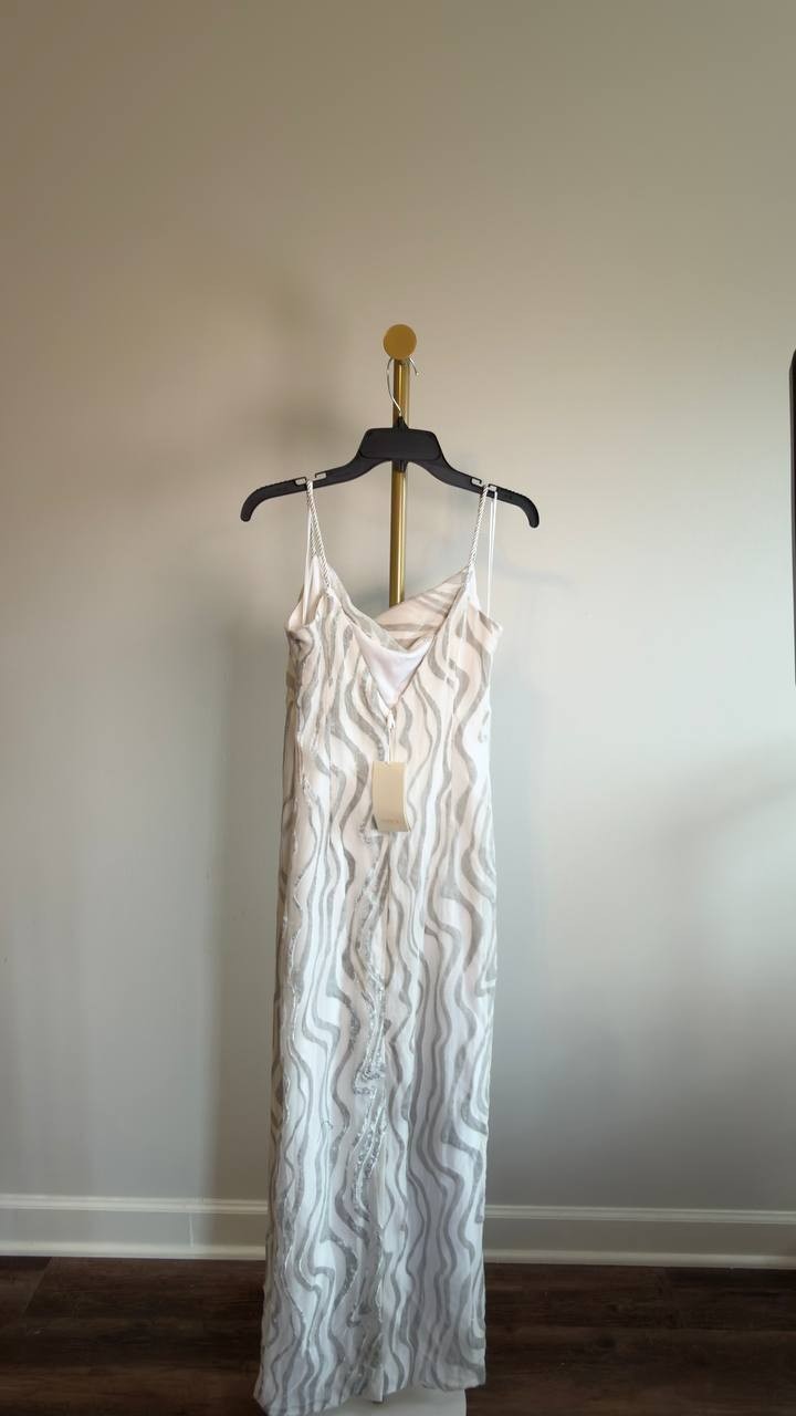 Parker Sleeveless Cowl Neck Maxi Dress Women’s 0 Silver Multi NWT $170