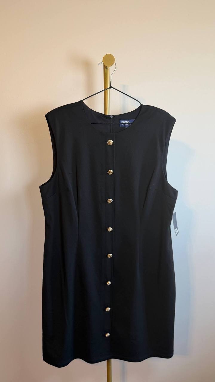 Donna Morgan Sleeveless A‑Line Dress Black Size 18 NWT $118