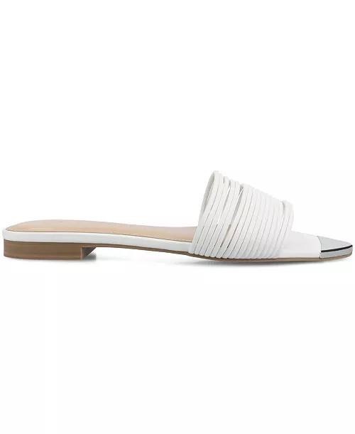 Journee Collection Slip On Sandals White 9.5 M New $65.00