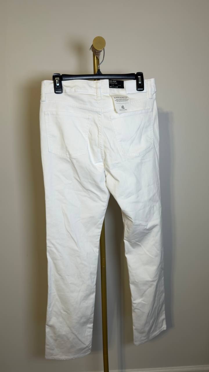Lauren Ralph Lauren Mid‑Rise Straight Jeans White 6 NWT $125