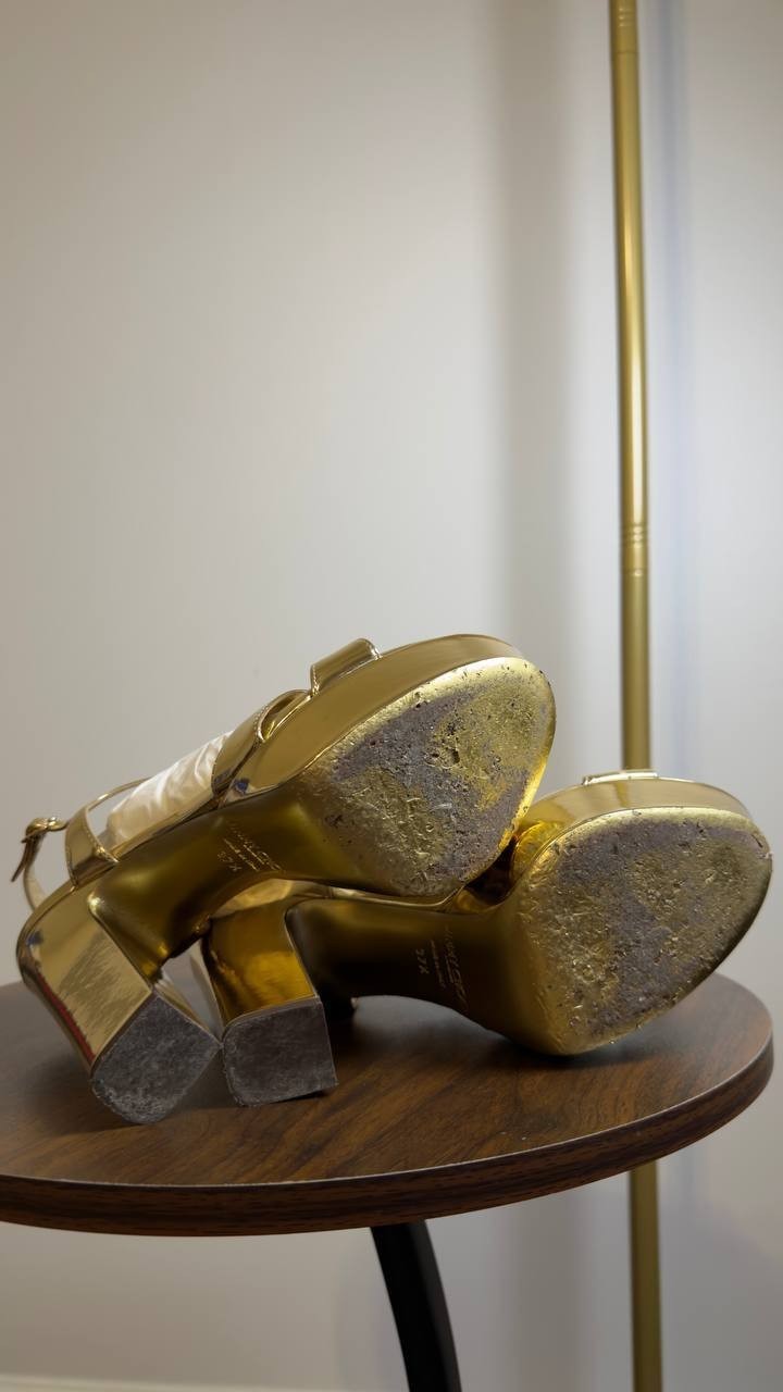 Jimmy  Choo  Platform  Sandals  Gold  37.5