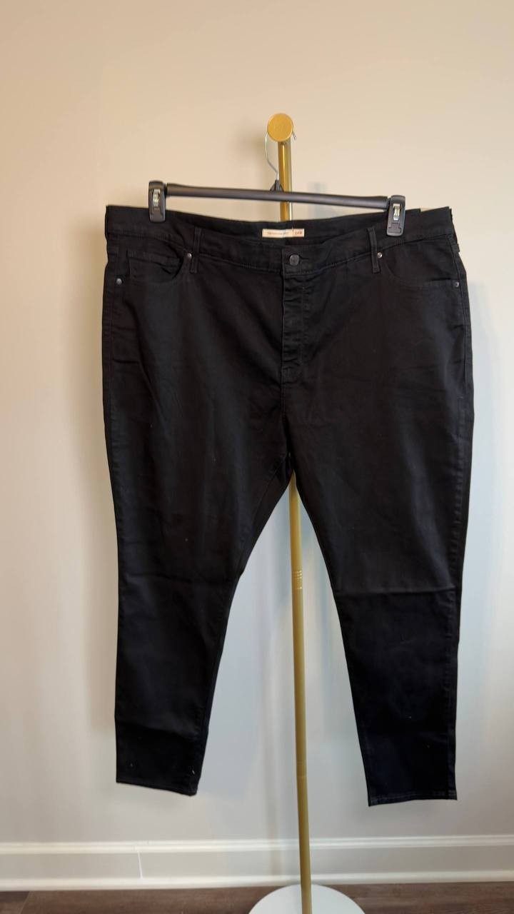 Levi’s 721 High Rise Skinny Jeans Plus Size Black 24W NWT $75