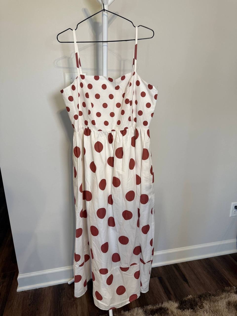 CeCe Cotton‑Blend Printed Tie‑Front Smocked‑Back Maxi Dress – Size XL – NWT– $35